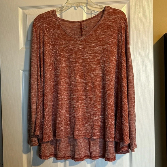 We The Free Sunday Hacci women’s red oversized long sleeve blouse size XS - Picture 1 of 7